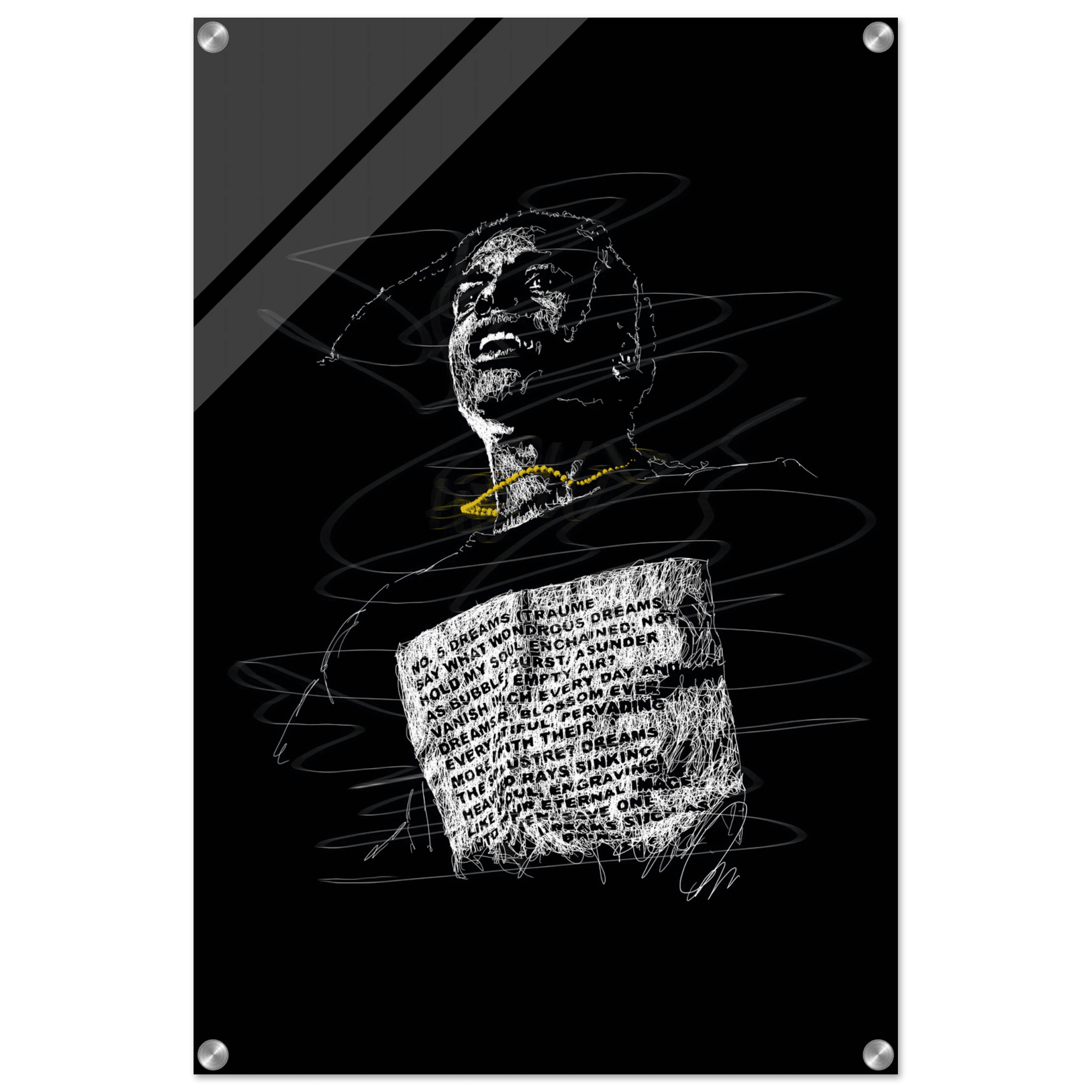 A$AP Rocky Acrylic Print - Unique Scribble Art for Stunning Wall Decor - Vibrantwalls