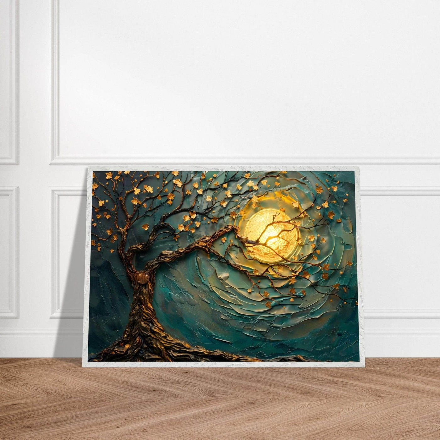 Teal Gold Tree of Life Pendant - Elegance in Nature's Design - Vibrantwalls