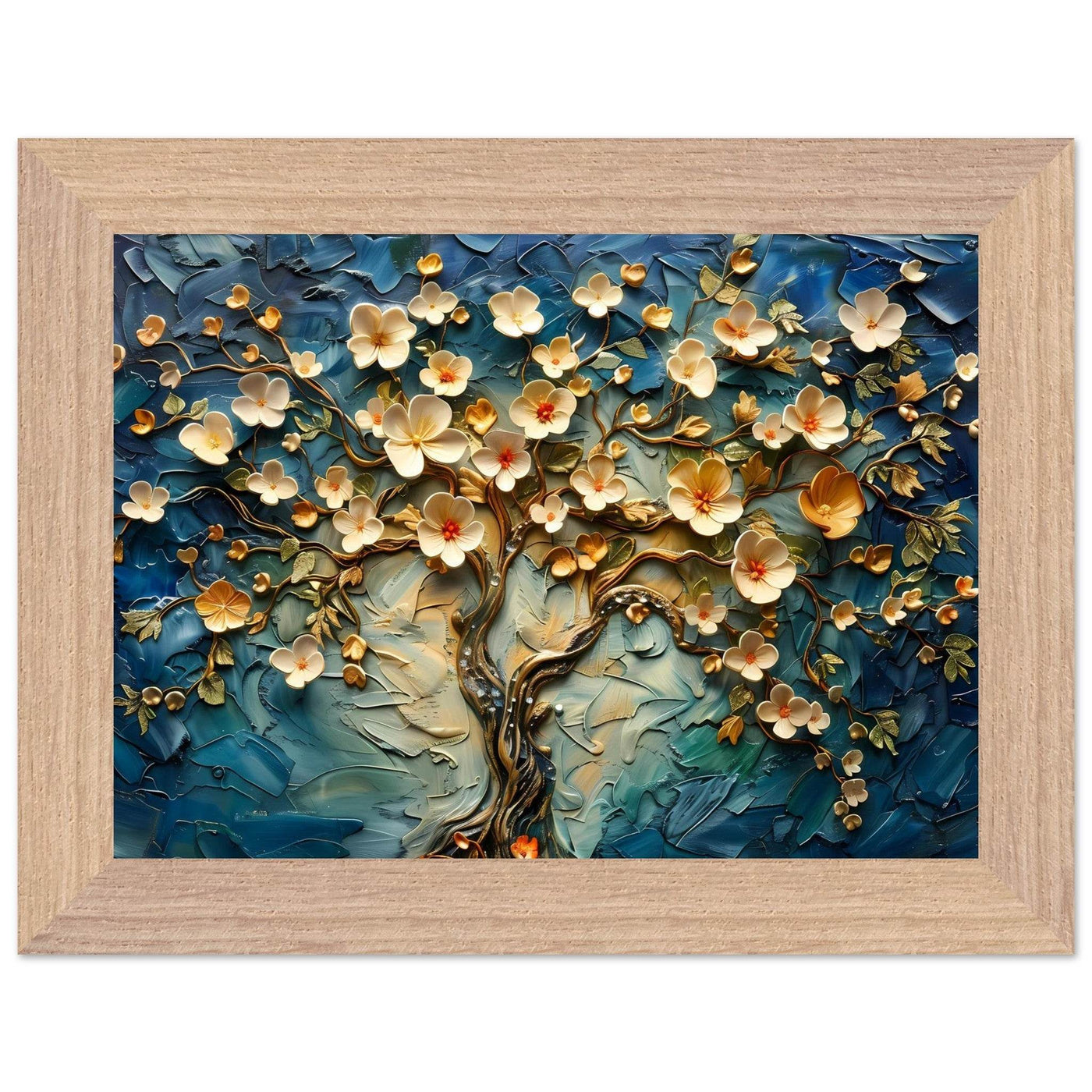 Textured Tree of Life Impasto Blooms - Vibrantwalls