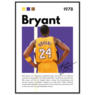 Kobe Bryant Mamba Mentality Lakers Framed Poster 70x100 cm 28x40″ Black frame Vibrantwalls