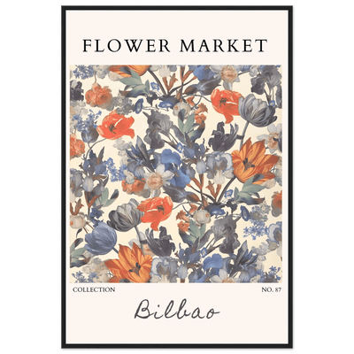 Flower Market Bilbao Print – Elegant Floral Framed Poster | Vibrant Nature & Botanical Art, Ready-to-Hang - Vibrantwalls