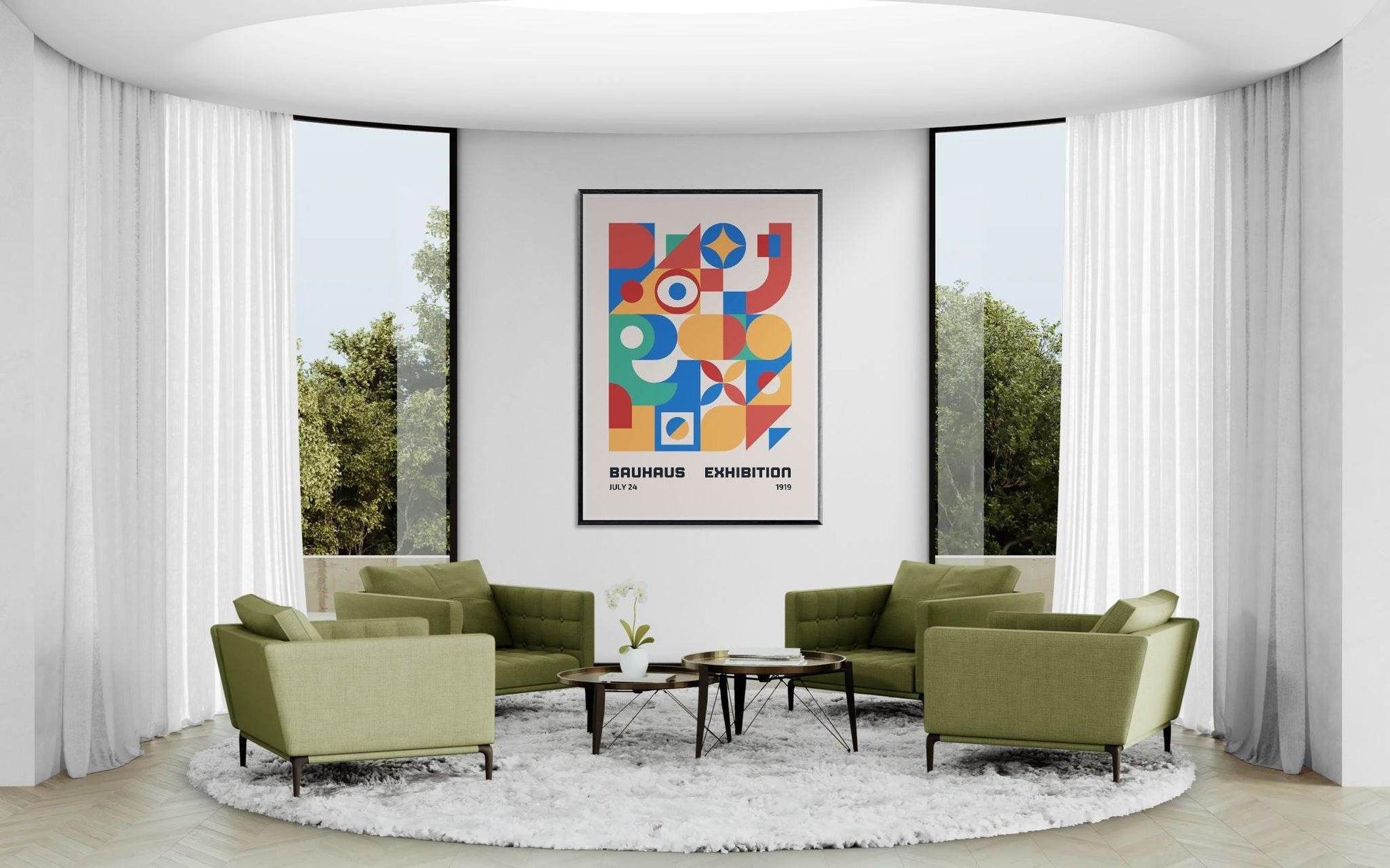 Bauhaus Exhibition 1919 Vibrant Geometric Movement Design Wall Art - Vibrantwalls