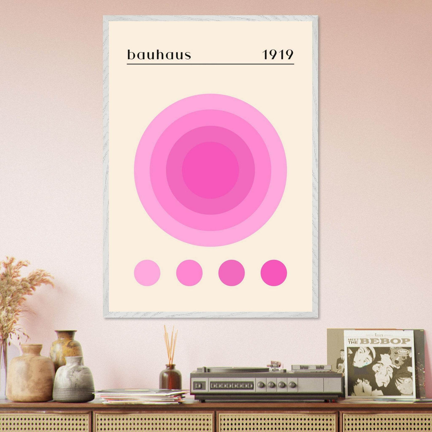 Bauhaus Pink Gradient Circle - Vibrantwalls