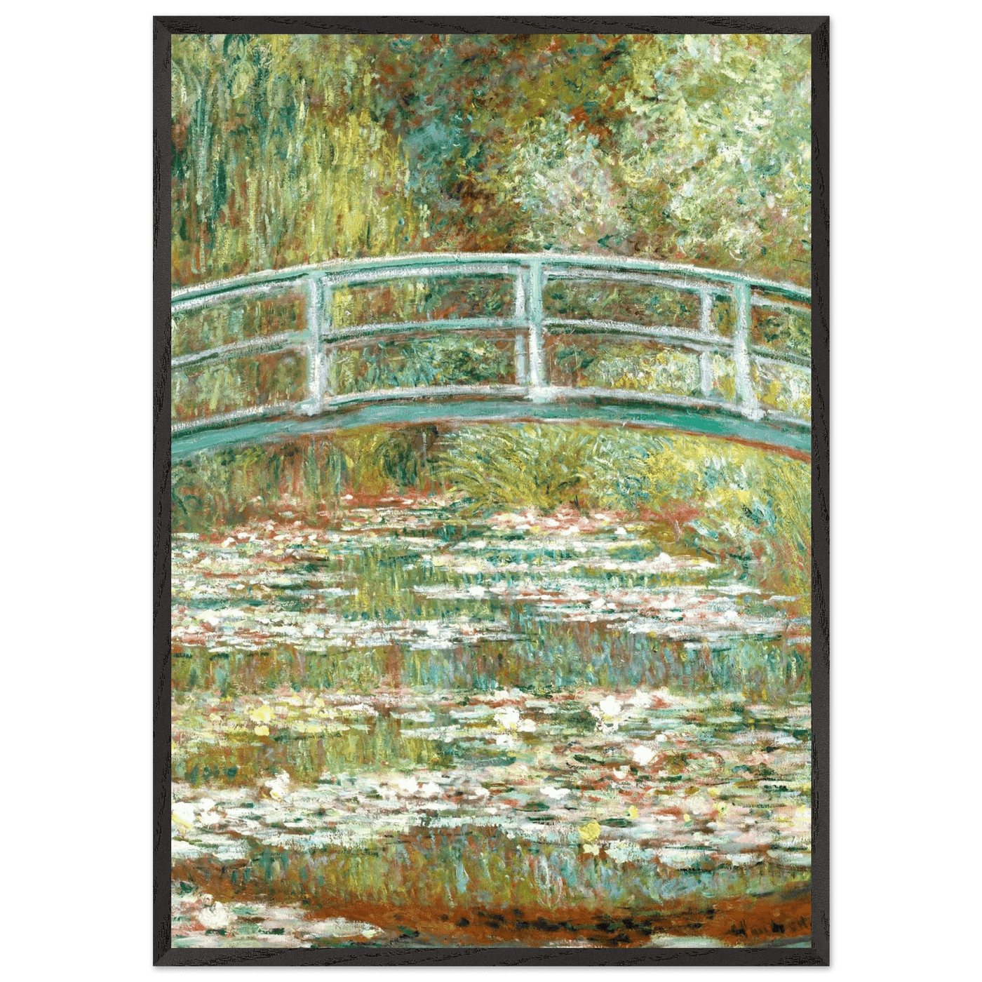 Bridge Over a Pond Art Print - Water Lilies Decorative Artwork for Your Space - Vibrantwalls