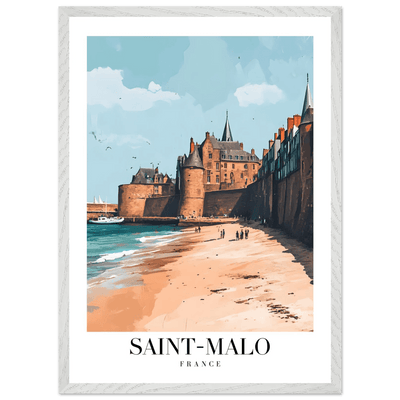 Saint-Malo France Framed Poster – Vintage Coastal Wall Art with Custom Wooden Frame - Vibrantwalls