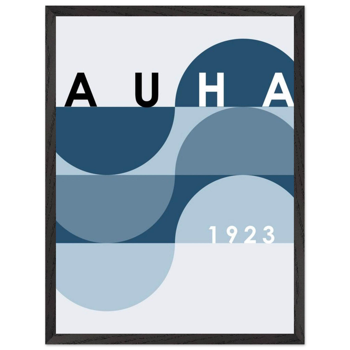 Bauhaus-Style Abstract Poster - The Blue Tunnel Modern Art Print in Various Sizes & Finishes - Vibrantwalls