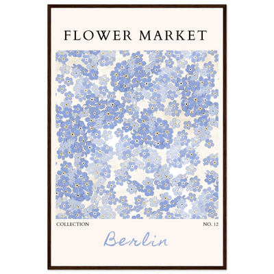 Forget-Me-Not Bloom Framed Poster – Gentle Blue Floral Art Print | Berlin Collection | Ready-to-Hang Wall Art - Vibrantwalls