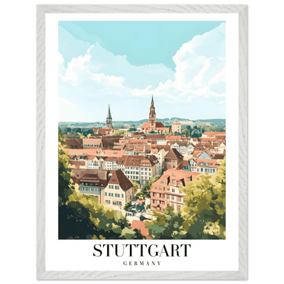 Stuttgart Germany Framed Poster – Vintage European Cityscape Wall Art with Customizable Wooden Frame - Vibrantwalls