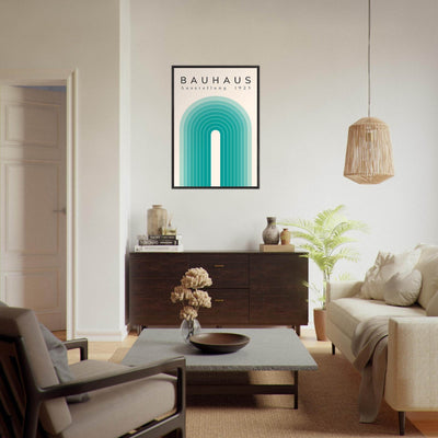 Bauhaus Ausstellung 1923 Teal & Cream - Vibrantwalls