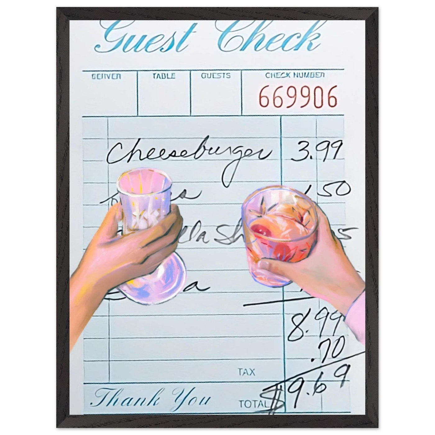 Retro Bar Tab Art - Vibrantwalls
