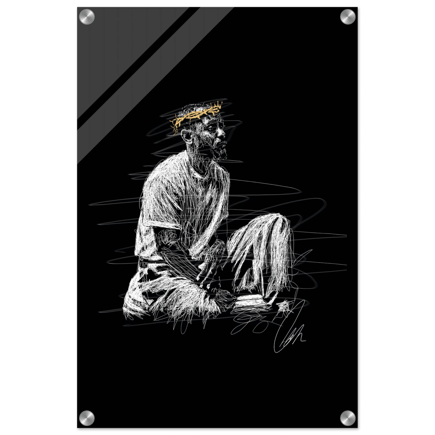 Notorious King Scribble Art Acrylic Print – Vibrant Modern Wall Art in Various Sizes - Vibrantwalls