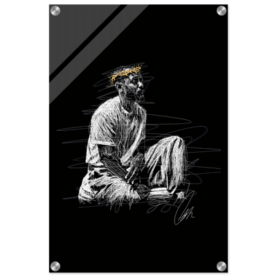 Notorious King Scribble Art Acrylic Print – Vibrant Modern Wall Art in Various Sizes - Vibrantwalls