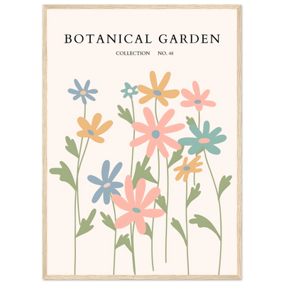 Botanical Garden Framed Poster – Whimsical Pastel Floral Art Print | Ready-to-Hang Wall Decor - Vibrantwalls