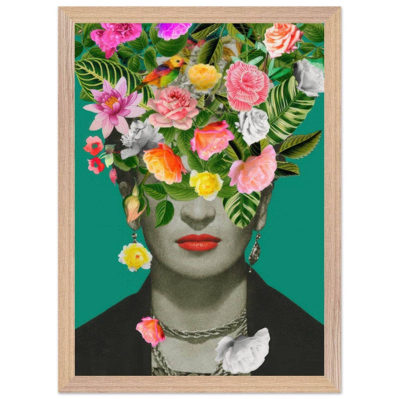 Floral Frida Artwork - Vibrant and Inspiring Home Decor - Vibrantwalls