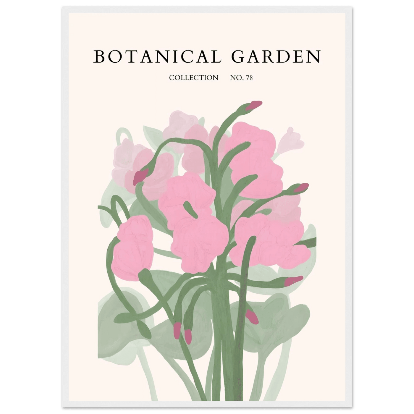 Botanical Garden Collection No. 78 Framed Poster – Blush Pink & Sage Green Floral Art Print | Ready-to-Hang - Vibrantwalls
