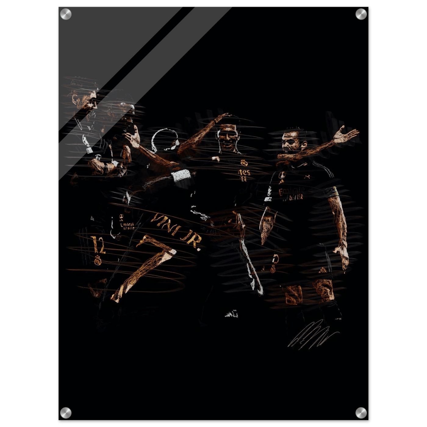 Dynamic Football Legends Acrylic Print – Energetic, Modern Sports Wall Art for Your Space - Vibrantwalls