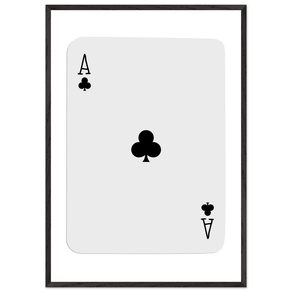 Ace of Clubs Poker Card Print - Elegant Framed Wall Art, Eco-Friendly Wood Frame & Multiple Sizes - Vibrantwalls
