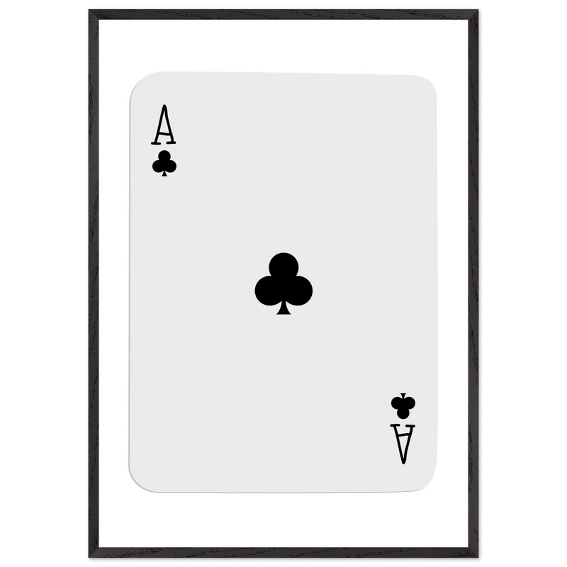 Ace of Clubs Poker Card Print - Elegant Framed Wall Art, Eco-Friendly Wood Frame & Multiple Sizes - Vibrantwalls
