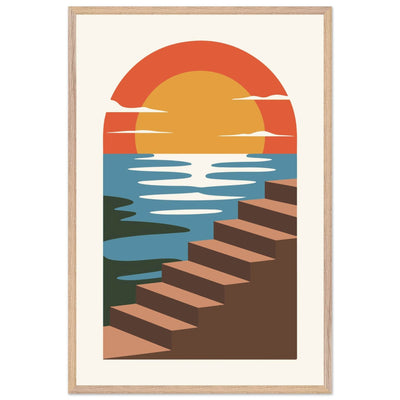 Coastal Steps Sunset Poster - Vibrantwalls