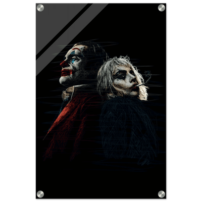 Joker & Harley Quinn Inspired Acrylic Print – Dark, Edgy, Modern Pop Art for Your Space - Vibrantwalls