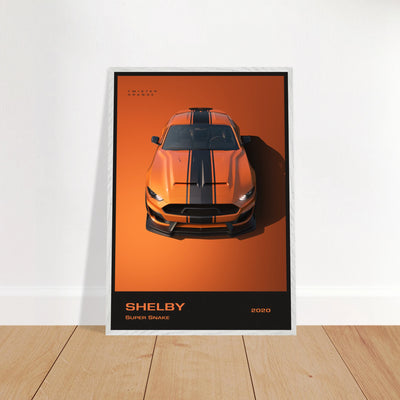 Shelby Super Snake 2020 "Twister Orange" Framed Poster | Modern Automotive Art, Ready-to-Hang Premium Quality Vibrantwalls