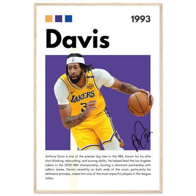 Anthony Davis Lakers Modern Basketball Art Print 60x90 cm 24x36″ Wood frame Vibrantwalls