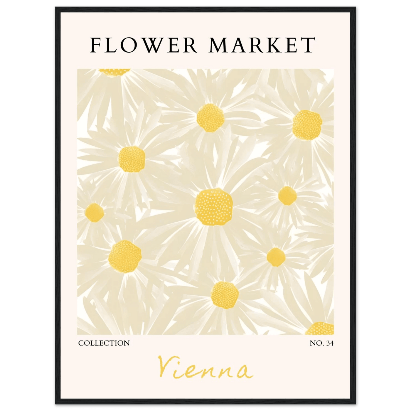Flower Market Vienna Collection Framed Poster – Daisy Bloom Art Print | Ready-to-Hang Floral Decor - Vibrantwalls