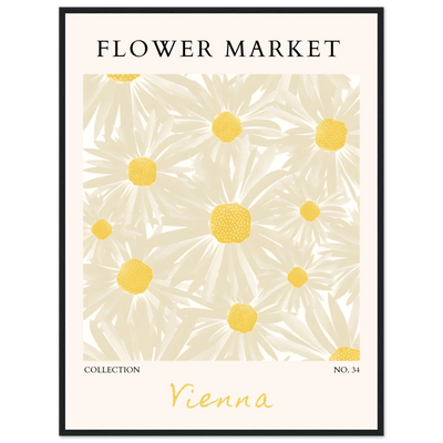 Flower Market Vienna Collection Framed Poster – Daisy Bloom Art Print | Ready-to-Hang Floral Decor - Vibrantwalls