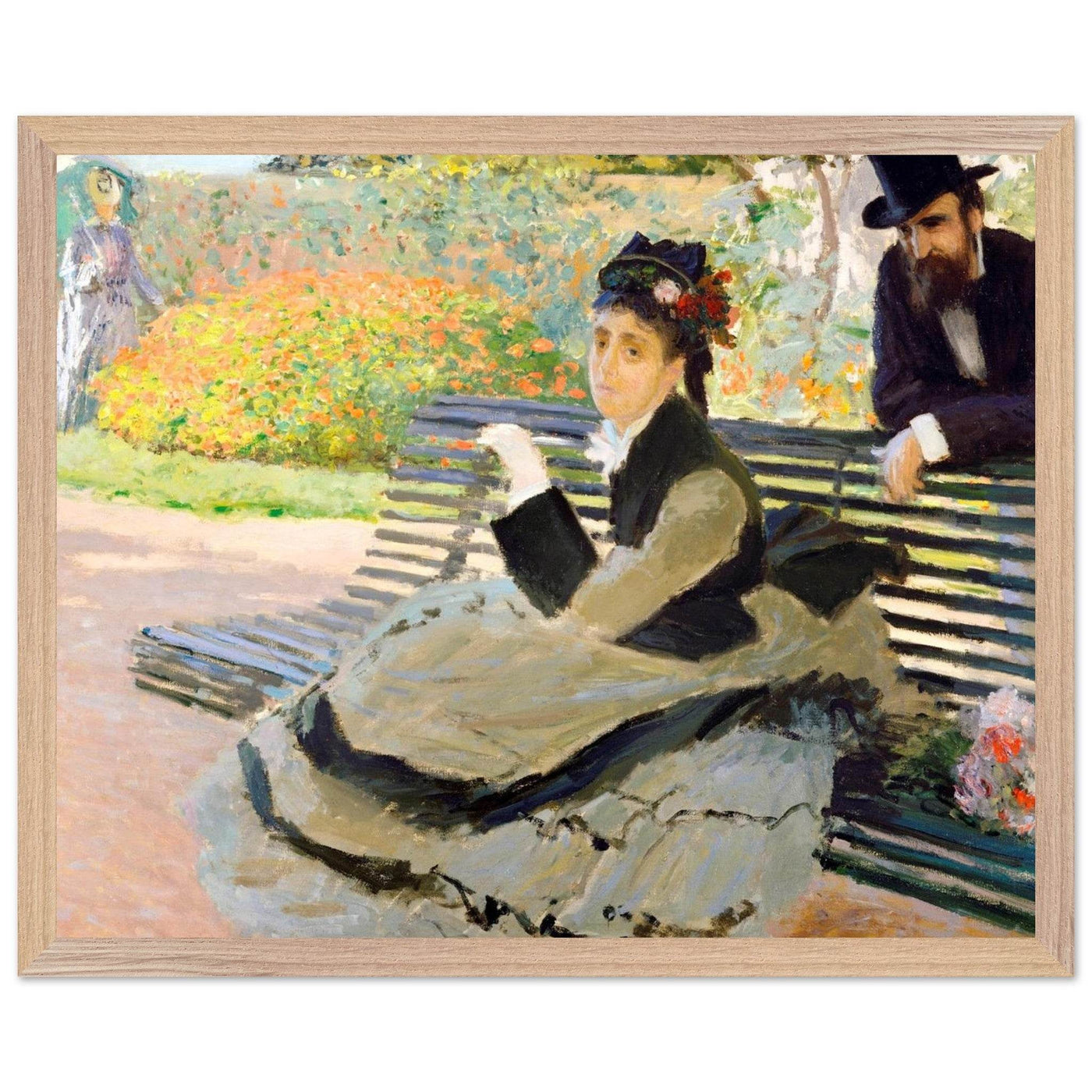 Camille Monet Garden Bench Art – Exquisite Artwork for Garden Lovers - Vibrantwalls