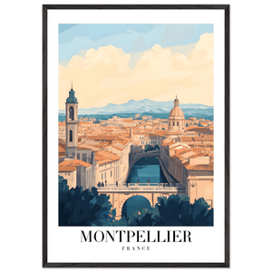 Montpellier France Framed Poster – Vintage Travel Wall Art with Wooden Frame - Vibrantwalls