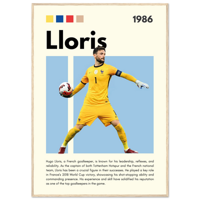 Hugo Lloris France Goalkeeper Football Poster 70x100 cm 28x40″ Wood frame Vibrantwalls