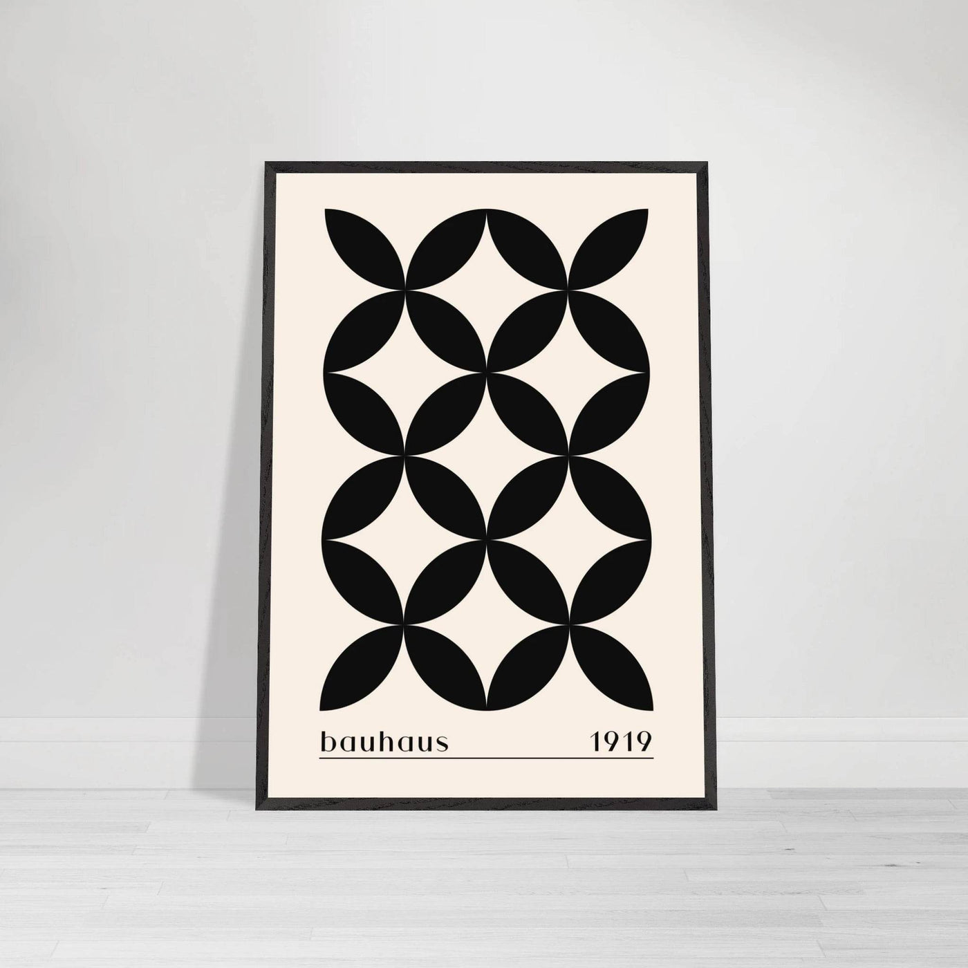 Bauhaus 1919 Black & Beige Circles - Vibrantwalls
