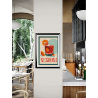 Retro Negroni Cocktail Recipe Art Print - Vibrantwalls