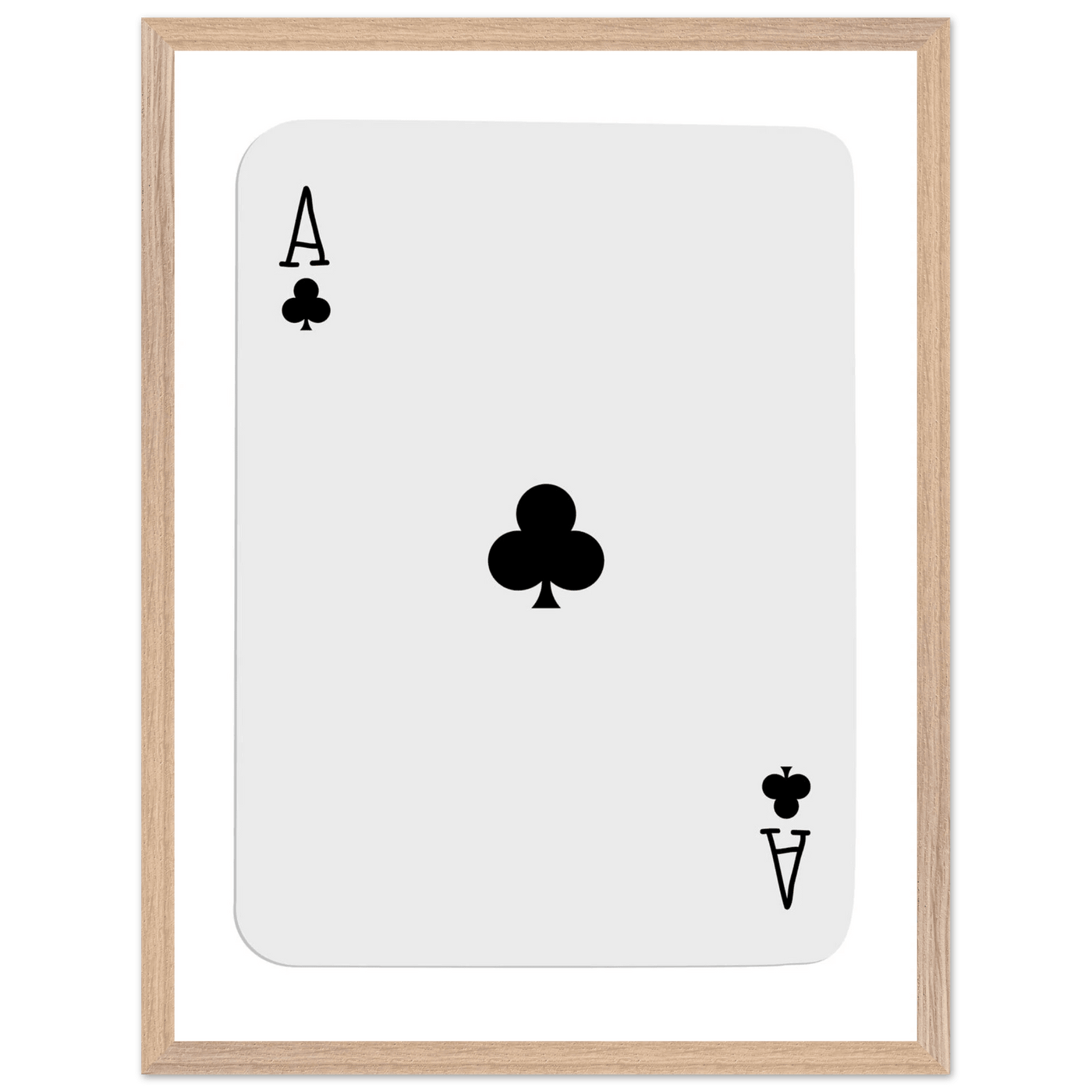 Ace of Clubs Poker Card Print - Elegant Framed Wall Art, Eco-Friendly Wood Frame & Multiple Sizes - Vibrantwalls