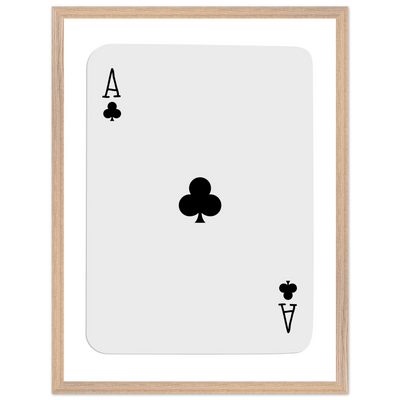 Ace of Clubs Poker Card Print - Elegant Framed Wall Art, Eco-Friendly Wood Frame & Multiple Sizes - Vibrantwalls