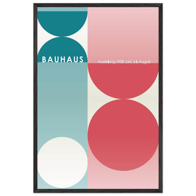 Bauhaus Retro Art Print in Teal and Coral for Unique Retro Decor - Vibrantwalls