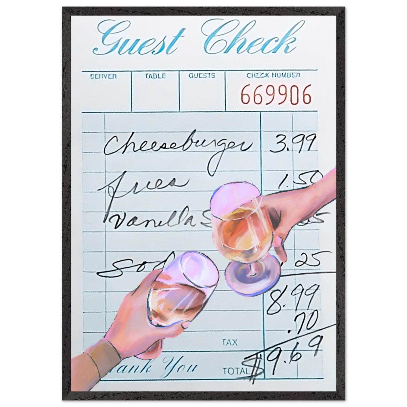 Guest Check & Cocktail Toast - Vibrantwalls