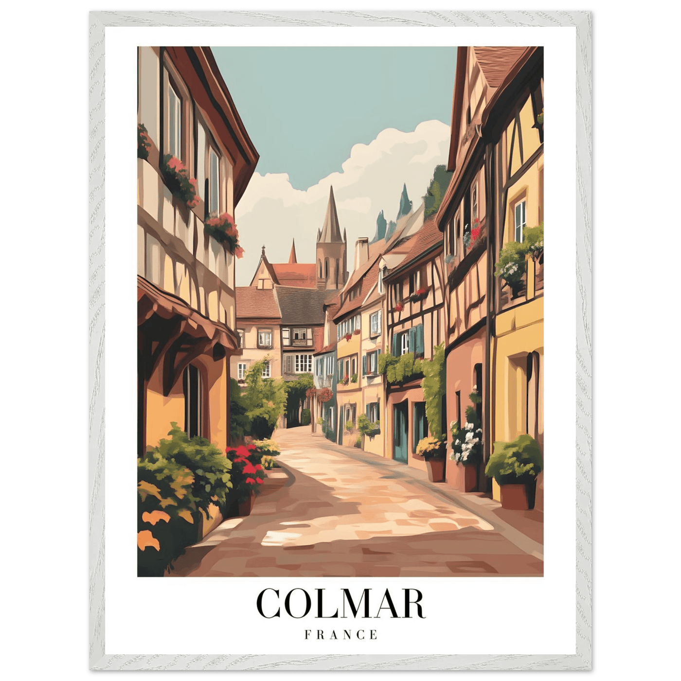 Colmar France Framed Poster – Vintage European Village Wall Art with Wooden Frame - Vibrantwalls