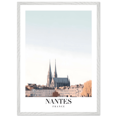 Nantes France Cathedral Framed Poster - Minimalist Travel Wall Art in Your Choice of Size & Frame - Vibrantwalls