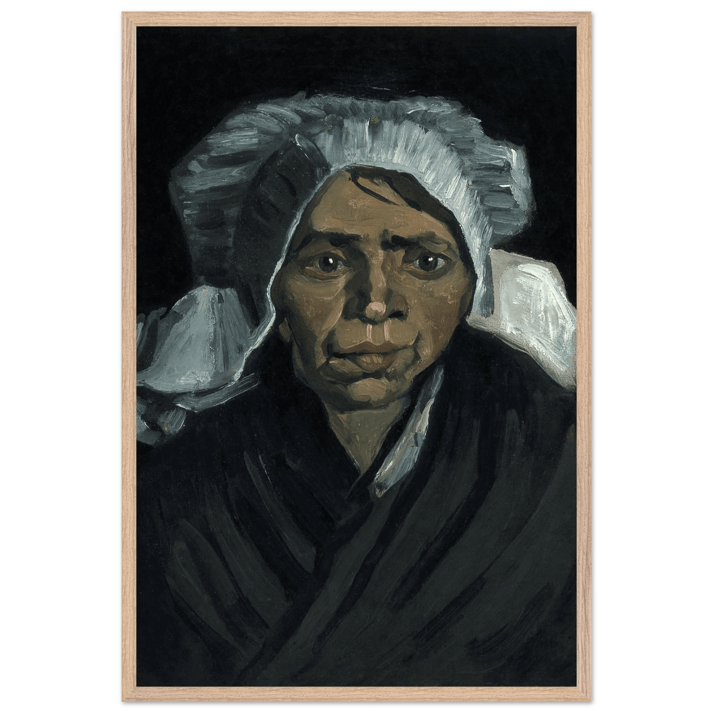 Peasant Woman Sculpture - Exquisite Head of a Peasant Woman Art Piece - Vibrantwalls