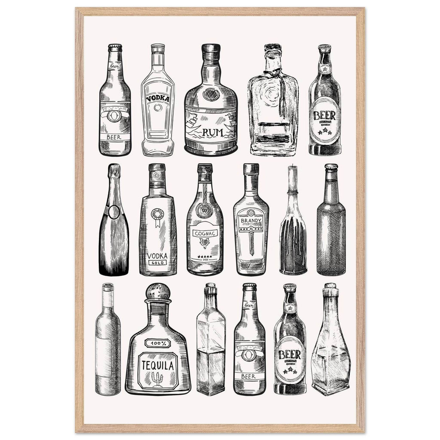 Gin Tonic Cocktail Recipe Classic Bar Print - Vibrantwalls