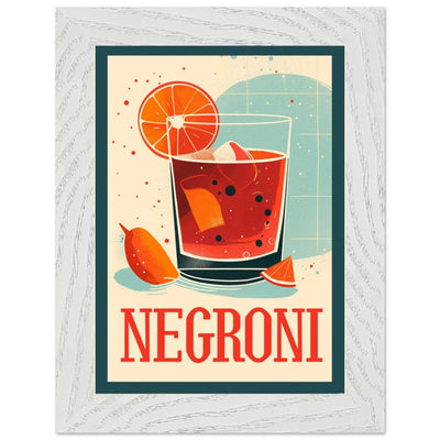 Retro Negroni Cocktail Recipe Art Print - Vibrantwalls