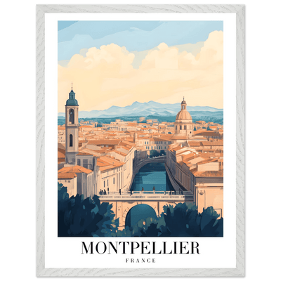 Montpellier France Framed Poster – Vintage Travel Wall Art with Wooden Frame - Vibrantwalls