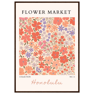 Flower Market Honolulu Framed Poster – Vibrant Floral Art Print | Ready-to-Hang Wall Decor - Vibrantwalls