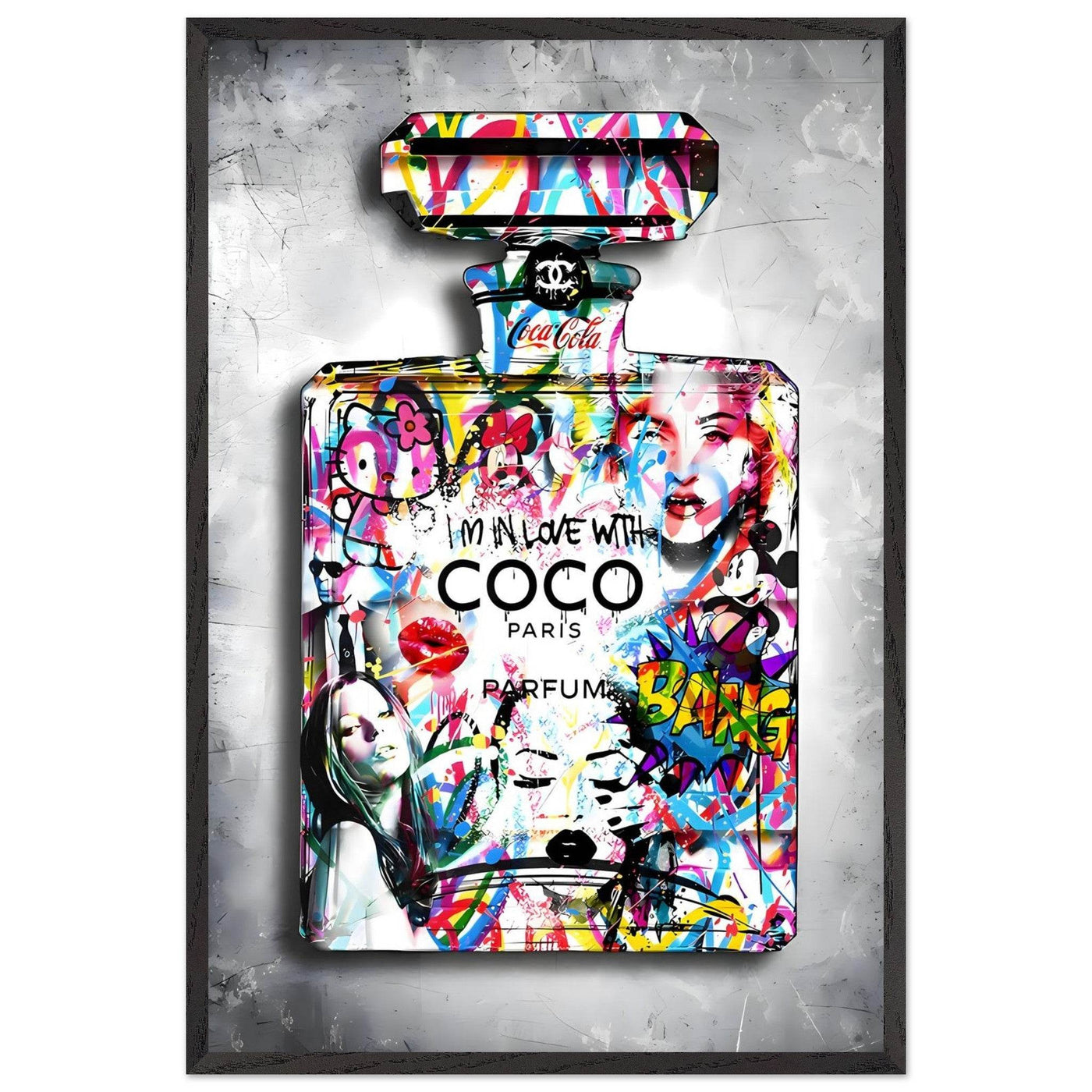 Vibrant Pop Art Chanel Perfume Bottle Print - Graffiti Chic Wall Decor for Fashion Lovers - Vibrantwalls