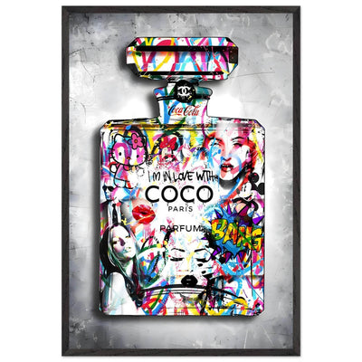 Vibrant Pop Art Chanel Perfume Bottle Print - Graffiti Chic Wall Decor for Fashion Lovers - Vibrantwalls