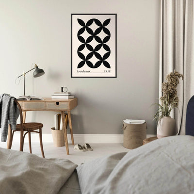 Bauhaus 1919 Black & Beige Circles - Vibrantwalls