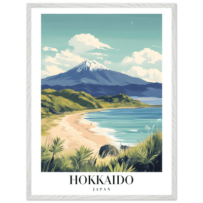 Hokkaido Japan Framed Poster – Vintage Mount Yotei Travel Wall Art with Wooden Frame - Vibrantwalls