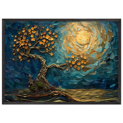 Tree of Life Jewelry - Golden Blooms & Midnight Sky Design - Vibrantwalls