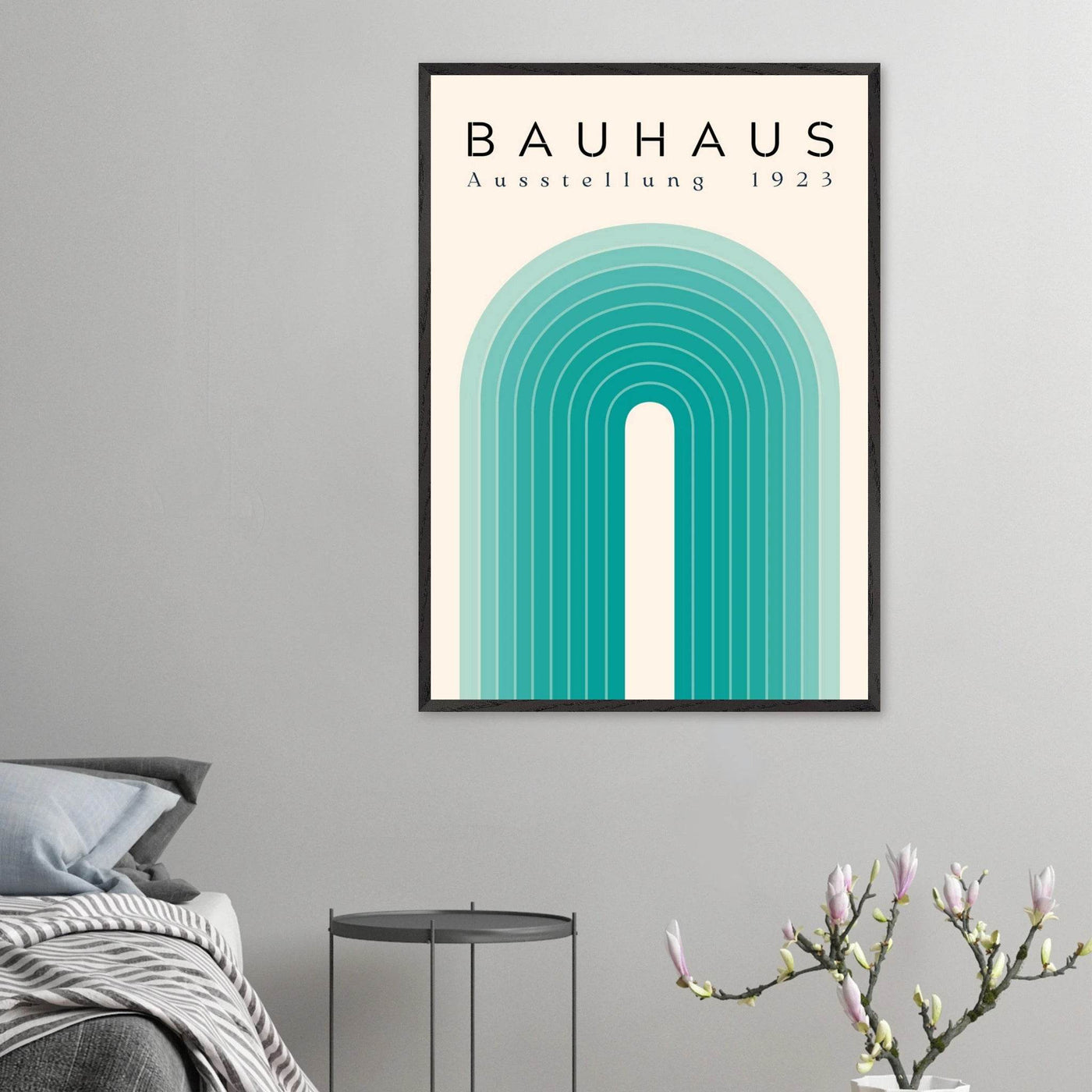 Bauhaus Ausstellung 1923 Teal & Cream - Vibrantwalls